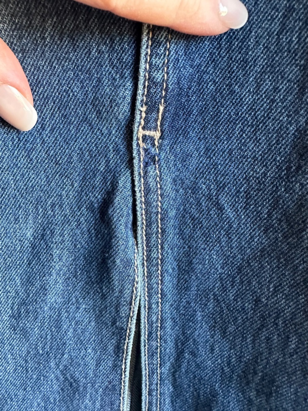Hidden Los Angeles Denim Midi Skirt High Rise Front Slit Minimalist Y2K 90s Sz S - Picture 12 of 12